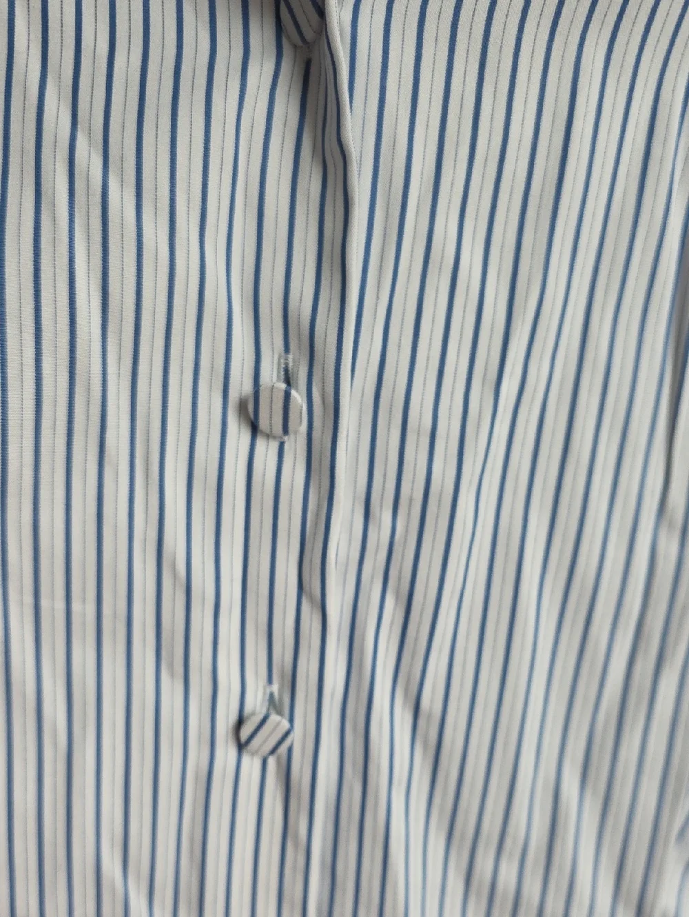 Madewell Puff-Sleeve Button-Up Shirt Blue and White Striped Small G219 - Picture 7 of 12